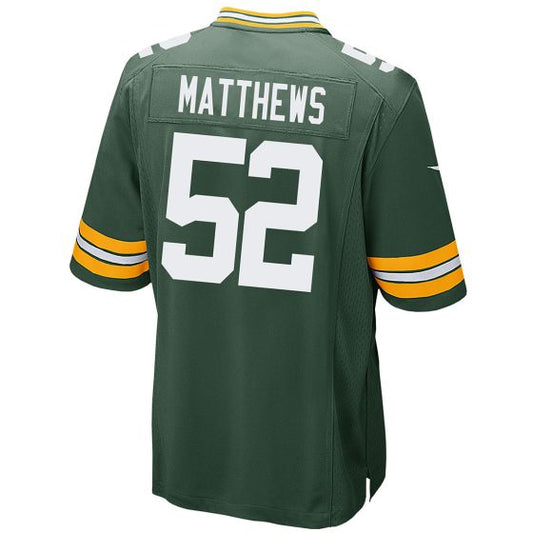 GB.Packers #52 Clay Matthews Green Game Player Jersey Stitched American Football Jerseys