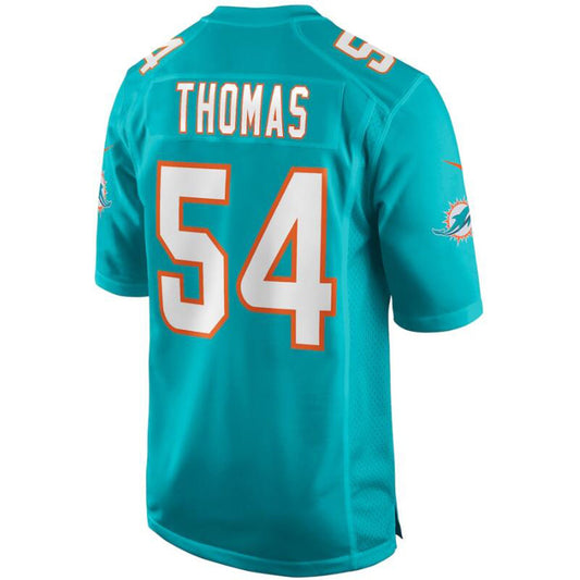 #54 Zach Thomas Player M.Dolphins Aqua Game Football Jerseys