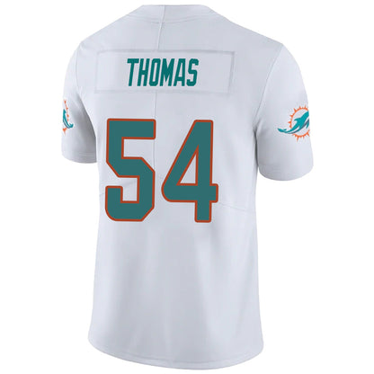 #54 Zach Thomas Player M.Dolphins White Vapor F.U.S.E. Limited Football Jerseys