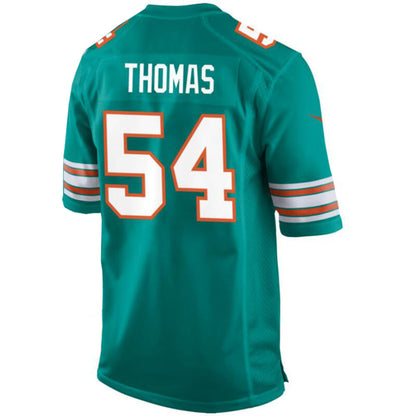 #54 Zach Thomas Player M.Dolphins Aqua Stitched Game Football Jerseys