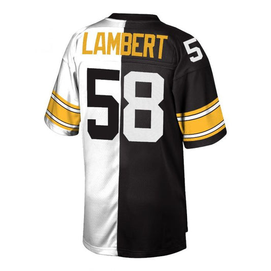 P.Steelers #58 Jack Lambert Player White/Black Mitchell & Ness Replica Limited Split Stitched American Football Jerseys