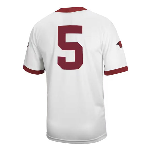 A.Razorbacks #5 Player Game Jersey – White Stitched American College Jerseys