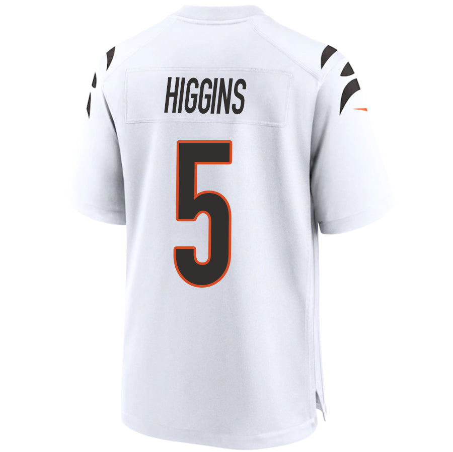 C.Bengals #5 Tee Higgins White Player Game Stitched Football Jerseys