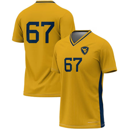 W.Virginia Mountaineers #67 Player Lightweight Fashion Jersey - Gold American College Jerseys