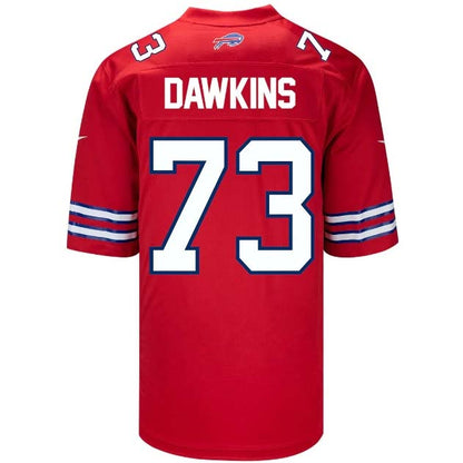 B.Bills #73 Dion Dawkins Player Game Jersey - Red Stitched American Football Jerseys