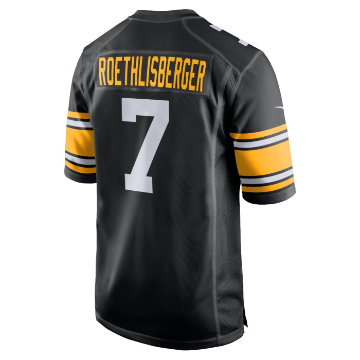 P.Steelers #7 Ben Roethlisberger Player Replica Throwback Black Stitched American Football Jerseys