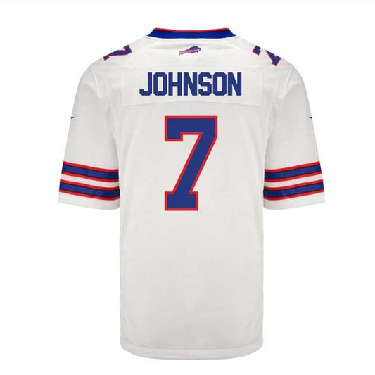 B.Bills #7 Taron Johnson Player White Game Jersey -American Stitched Football Jerseys