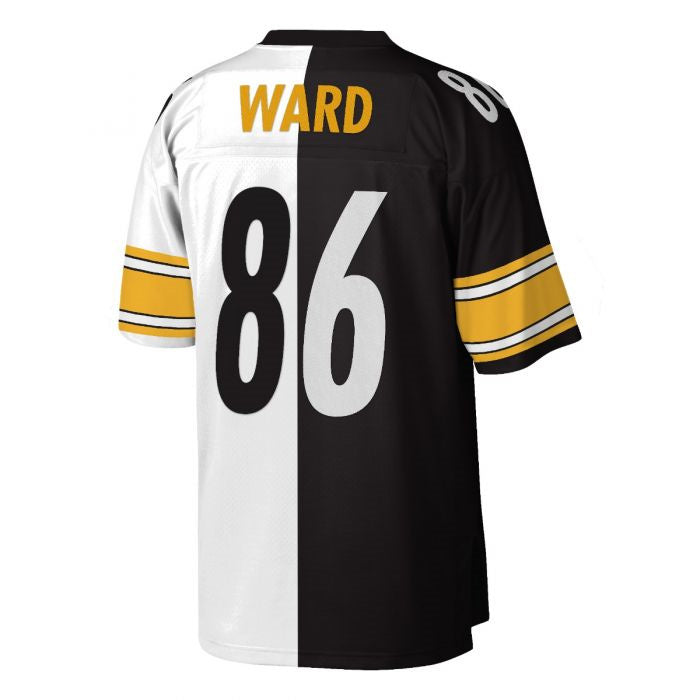 P.Steelers #86 Hines Ward Player White/Black Mitchell & Ness Replica Limited Split Stitched American Football Jerseys