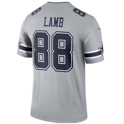 D.Cowboys #88 CeeDee Lamb Gray Player Game Stitched Football Jerseys