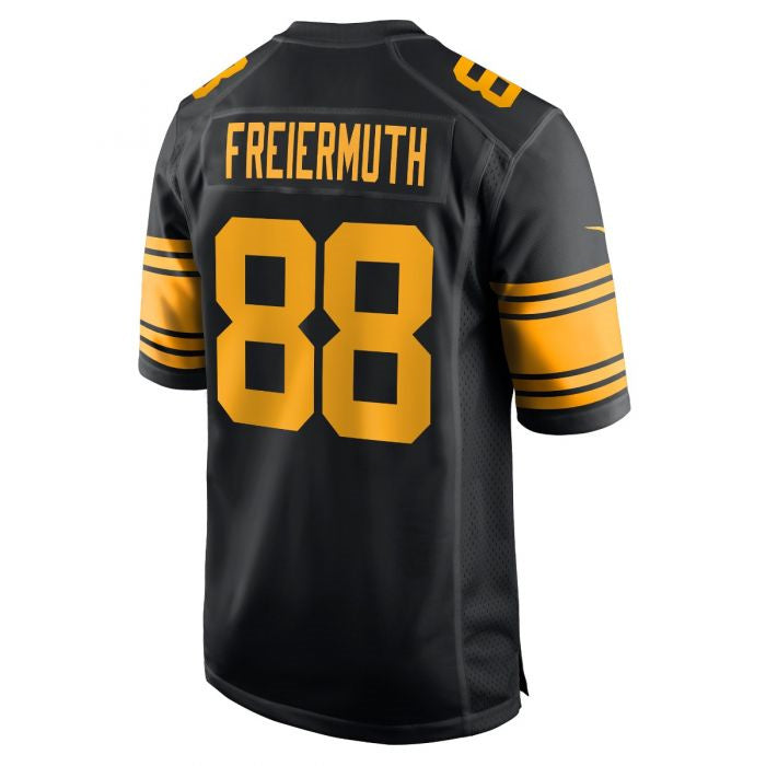 P.Steelers #88 Pat Freiermuth Player Replica Color Rush Black Stitched American Football Jerseys