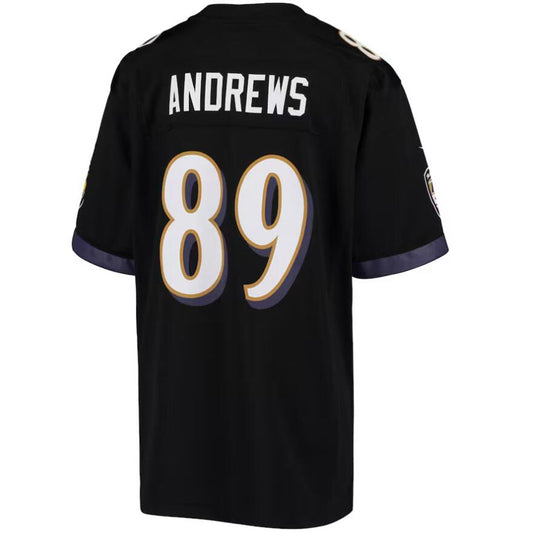 B.Ravens #89 Mark Andrews Black Authentic Throwback Retired Player Football Jerseys