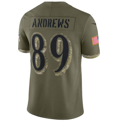 B.Ravens #89 Mark Andrews Olive Salute To Service Player Football Jerseys