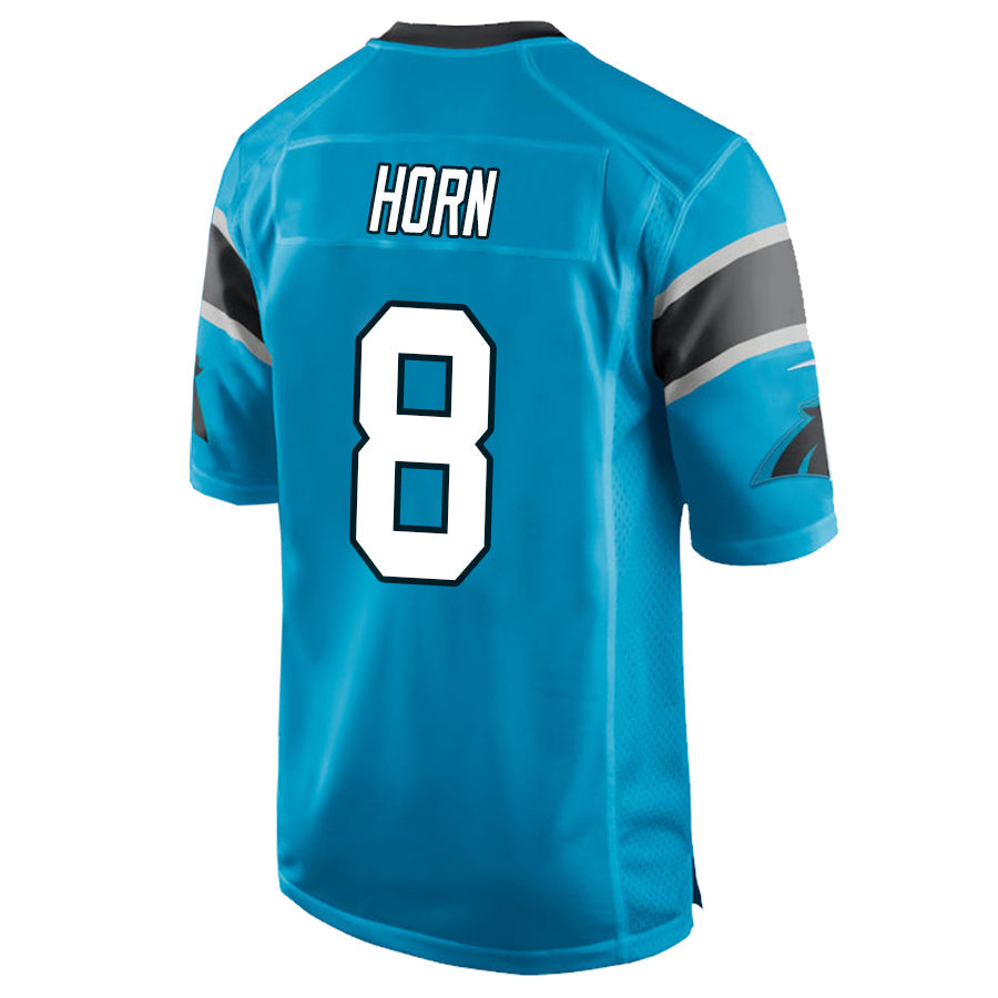 C.Panthers #8 Jaycee Horn Blue Player Game Stitched Football Jerseys