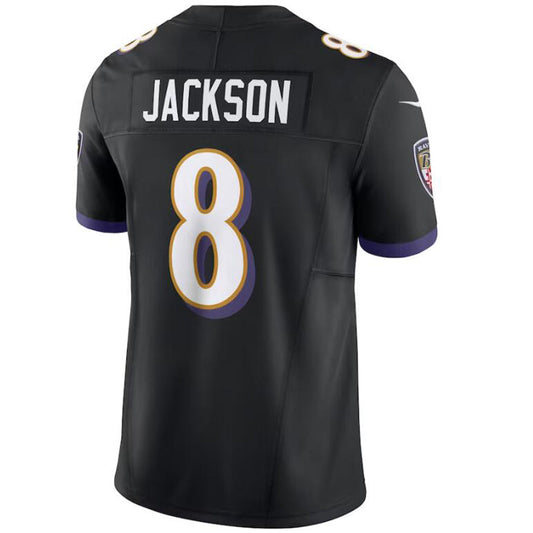 B.Ravens #8 Lamar Jackson Black Player Vapor F.U.S.E. Limited Stitched Football Jerseys