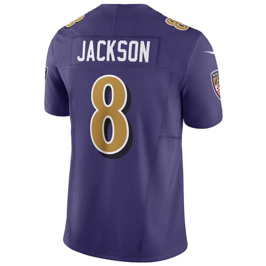 B.Ravens #8 Lamar Jackson Player Purple Vapor F.U.S.E. Limited Stitched Football Jerseys