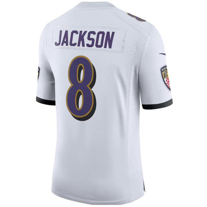 B.Ravens #8 Lamar Jackson White Player Elite Stitched Football Jerseys