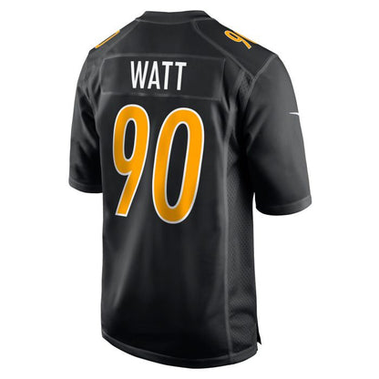 P.Steelers #90 T.J. Watt Player Replica Carbon Black Stitched American Football Jerseys