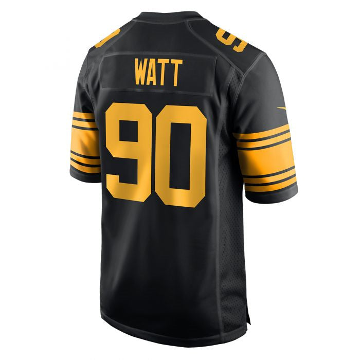 P.Steelers #90 T.J. Watt Player Replica Color Rush Black Stitched American Football Jerseys