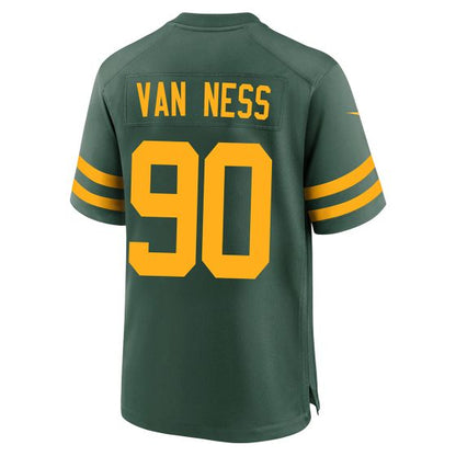 GB.Packers #90 Van Ness Player 50s Green Classic Game Stitched American Football Jerseys