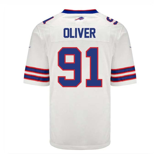 B.Bills #91 Ed Oliver Player Game Jersey - White Stitched American Football Jerseys