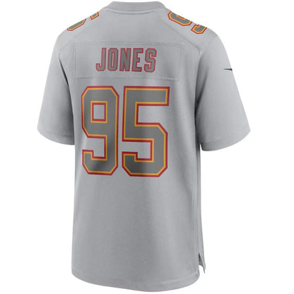 #95 Chris Jones Player KC.Chiefs Gray Fashion Game Football Jerseys