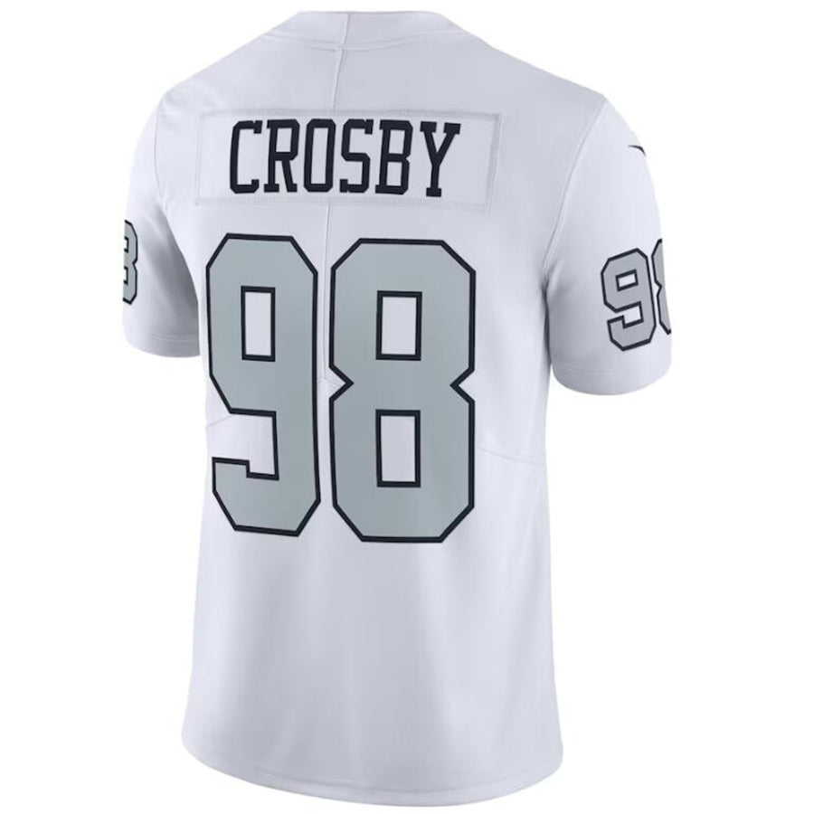 LV.Raiders #98 Maxx Crosby Player White Vapor F.U.S.E. Limited Football Jerseys