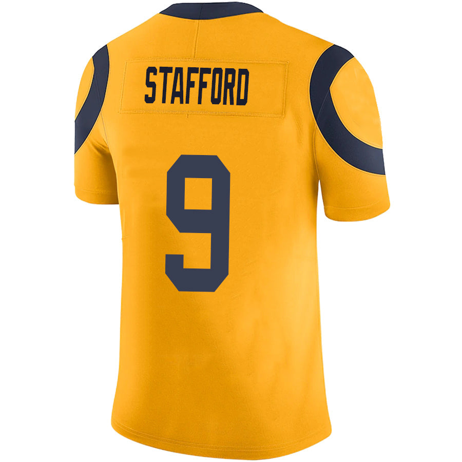 #9 Matthew Stafford Player LA.Rams Gold Stitched Game Football Jerseys