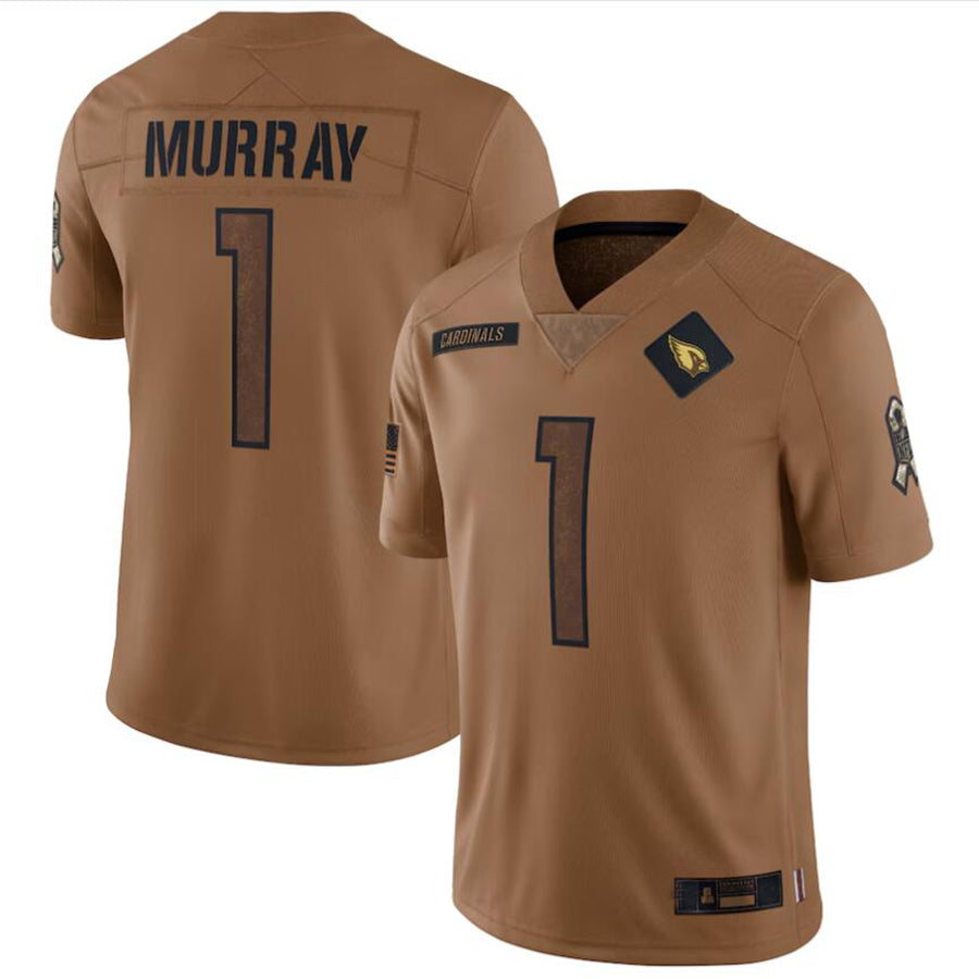 A.Cardinals #1 Kyler Murray Player Brown Salute To Service Limited Jersey Football Jerseys