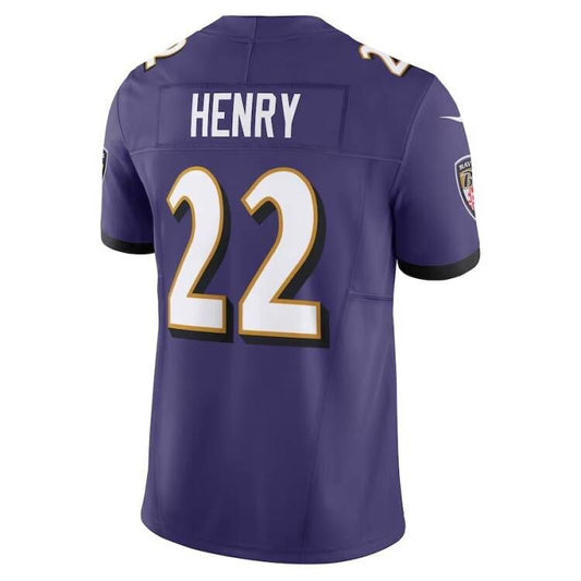 B.Ravens #22 Derrick Henry Player Purple Vapor F.U.S.E. Limited Jersey Stitched American Football Jerseys