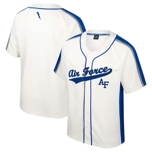 AF.Falcons Blank Player Colosseum Ruth Button-Up Baseball Jersey - Cream Stitched American College Jerseys