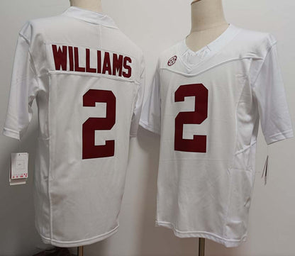 A.Crimson Tide #2 Ryan Williams Player White FUSE Stitched Football American College Jerseys