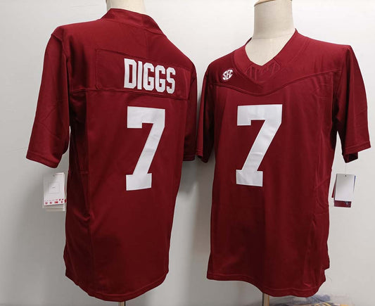 A.Crimson Tide #7 Trevon Diggs Player Game Jersey Red FUSE  American College Jerseys