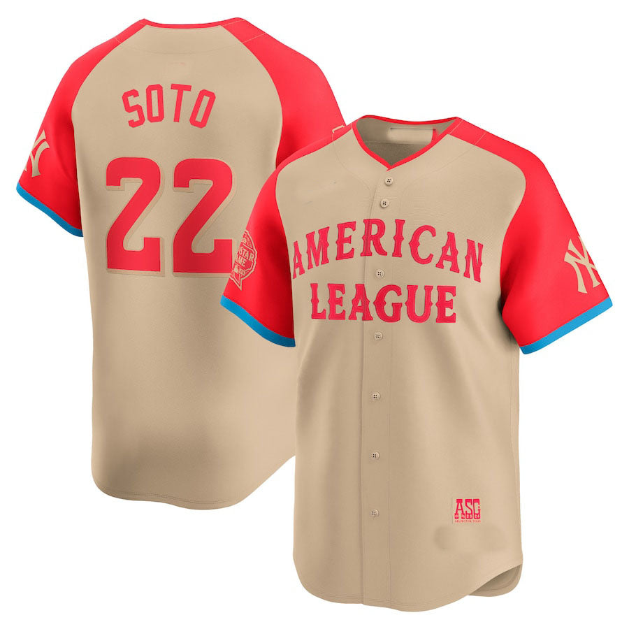 American League #22 Juan Soto All-Star Game Limited Player Jersey - Cream Baseball Jerseys