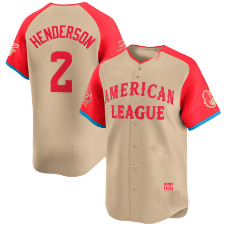 American League #2 Gunnar Henderson Cream All-Star Game Limited Player Baseball Jerseys