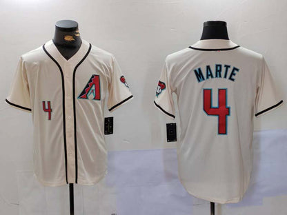 A.Diamondback #4 Ketel Marte Player Cream Cool Base Limited Stitched Stitches Baseball Jerseys