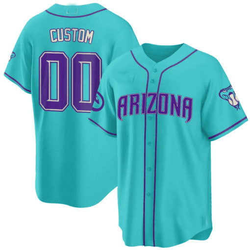 Custom A.Diamondbacks Teal Purple Game Jersey – Stitched Baseball Jerseys