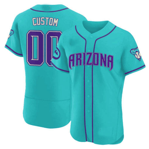 Custom A.Diamondbacks Teal Purple Game Jersey – Stitched Baseball Jerseys