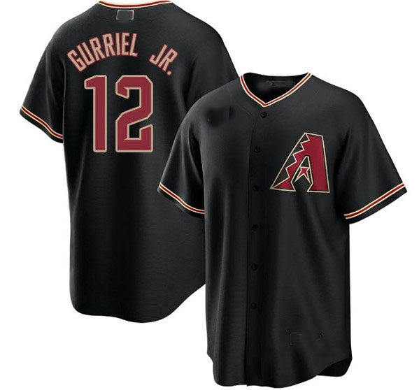 A.Diamondbacks #12 Lourdes Gurriel Jr. Black Cool Base Stitched Baseball Jerseys Player Game Jersey