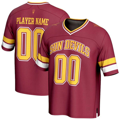 Custom A.State Sun Devils Unisex NIL Pick-A Football Fashion Jerseys - Maroon Stitched American College Jerseys