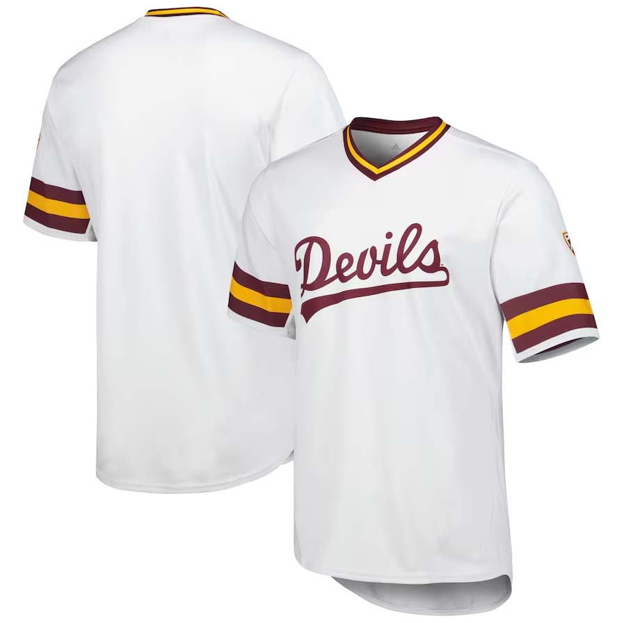 A.State Sun Devils Replica Player Baseball Jerseys - White Stitched American College Jerseys