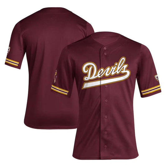 A.State Sun Devils Blank Player Reverse Retro Replica Baseball Jersey - Maroon Stitched American College Jerseys