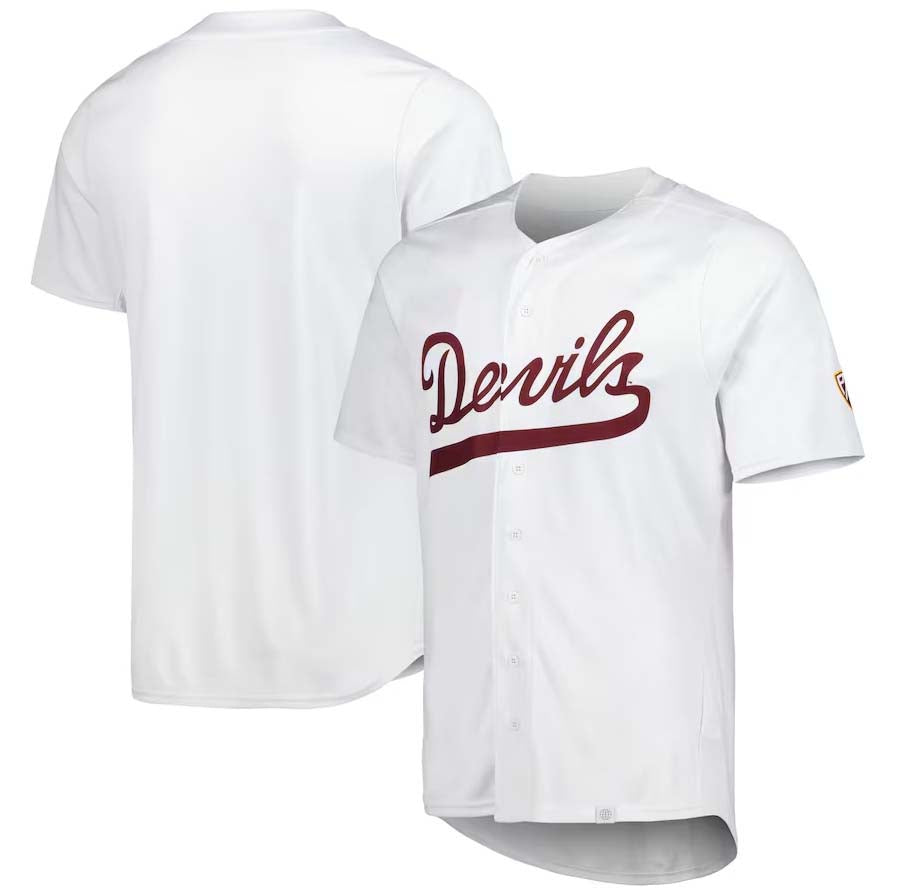 A.State Sun Devils Blank Player Baseball Jerseys - White Stitched American College Jerseys