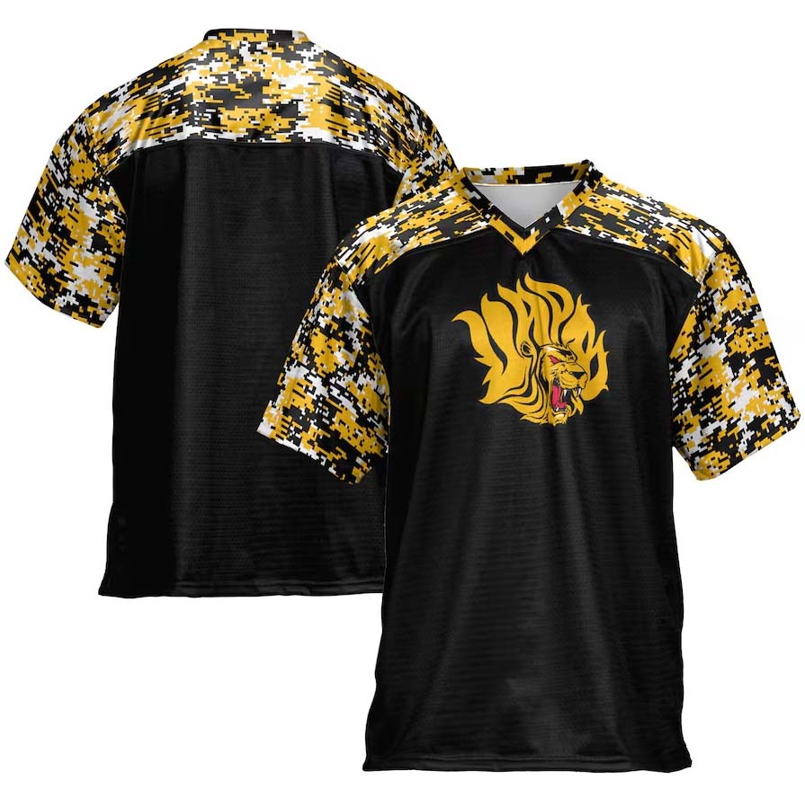 A.Pine Bluff Golden Lions Blank Player Football Jersey - Black Stitched American College Jerseys