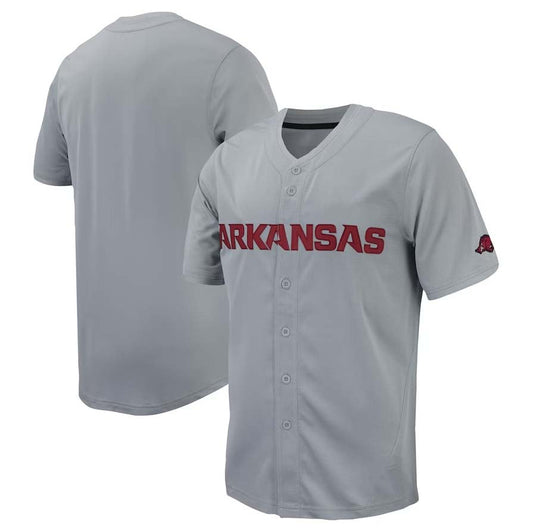 A.Razorbacks Blank Player Game Baseball Jersey - Gray Stitched American College Jerseys