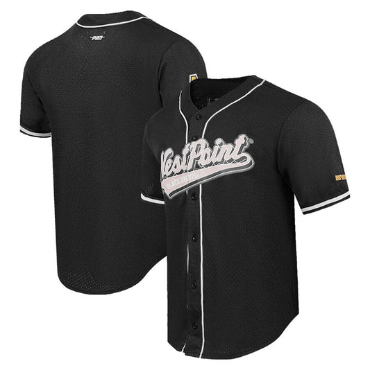 A.Black Knights Blank Player Full-Button Game Baseball Jersey - Black Stitched American College Jerseys