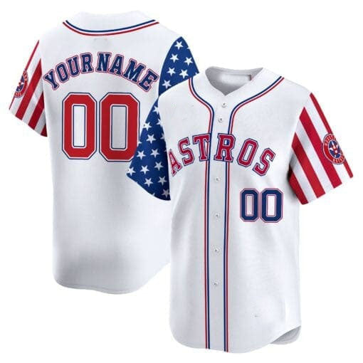 Custom H.Astros Independence Day Vapor Premier Limited White Jersey – Stitched Baseball Jerseys