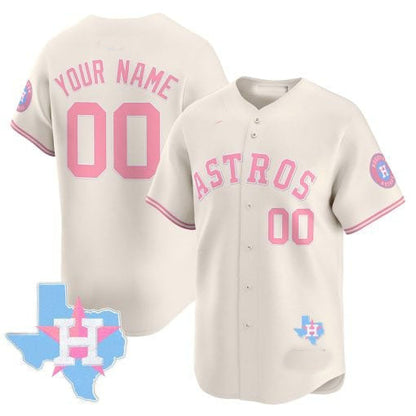 Custom H.Astros Bubblegum Blue Vapor Premier Limited Jersey– Stitched Baseball Jerseys