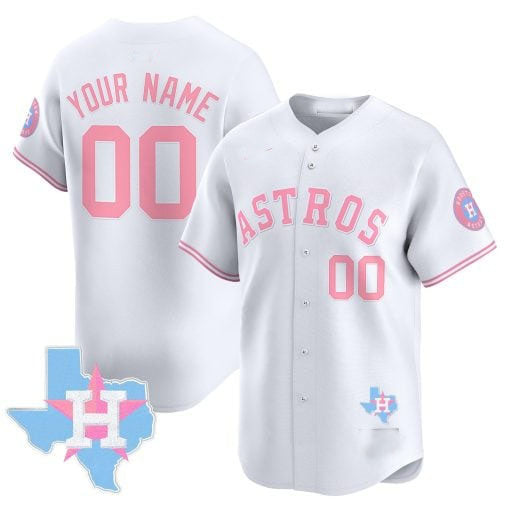 Custom H.Astros Bubblegum Blue Vapor Premier Limited Jersey– Stitched Baseball Jerseys