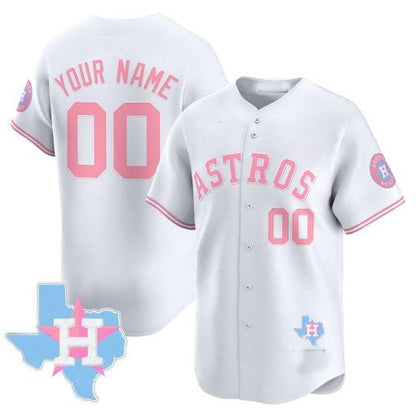 Custom H.Astros Bubblegum Blue Vapor Premier Limited Jersey– Stitched Baseball Jerseys