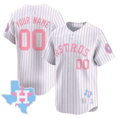 Custom H.Astros Bubblegum Blue Vapor Premier Limited Jersey– Stitched Baseball Jerseys